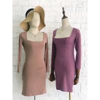 ราคา ส่งต่อ ชุดเดรสคอเหลี่ยมแขนยาว ผ้าเรยอน สีม่วงเปลือกมังคุด (5635658149)