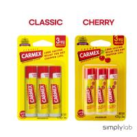 ราคา Carmex, Moisturizing Lip Balm คาร์เม็กซ์ ลิปบาล์มแบบแท่ง Classic / Cherry, 4.25 g, 3ea SET (20292774613)