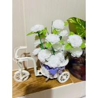 ราคา จักรยานหวายตกแต่ง ( จักรยานหวายสีขาว+ดอกไม้) พร้อมส่งจากไทย ไหว้ผู้ใหญ่ ตกแต่งร้าน ไหว้แม่ (24326332590)