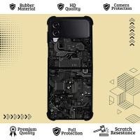 ราคา เคสไฮบริดเคสแบบกําหนดเอง Samsung Galaxy Z Flip 7 6 5 4 3 5G Dark Circuit Flow ZR0188 ฝาครอบกรณี (52156282964)