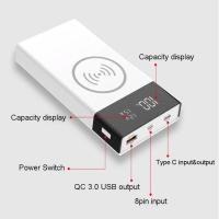 ราคา Power Bank QC3.0 แบตสำรองชาร์จไร้สาย และชาร์จเร็ว PD Quick charge (4653183383)