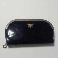 ราคา SALE กระเป๋าหนังแก้วเคลือบหนาสีดำขอบทอง Nibeer ใส่เงินใบยาว (26014325909)