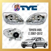 ราคา ไฟหน้าโตโยต้าวีออส โคมขาว TOYOTA VIOS ปี 2007 2008 2009 2010 2011 2012 ยี่ห้อ TYC (ไม่รวมหลอดไฟ) (28473243841)