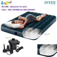 ราคา Intex ที่นอนเป่าลม 4.5 ฟุต (ฟูล) 1.37x1.91x0.25 ม. ดูรา-บีม ไฟเบอร์-เทค โครงสร้างใหม่ รุ่น 64733 + ที่สูบลมไฟฟ้า (18141446391)