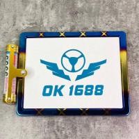 ราคา กรอบป้ายทะเบียนลายกากบาท+หลอดแคปซูล พ.ร.บ สีไทเทเนียมสำหรับมอเตอร์ไซด์ทุกรุ่น ป้าย สแตนเลส (29831538164)