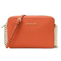 ราคา กระเป๋า Michael kors jet set crossbody large saffiano สีส้ม ใหม่ แท้ (433023420)