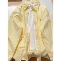 ราคา สีพาสเทลสีเหลืองเสื้อแขนยาวสําหรับผู้ชายและผู้หญิง, ผ้าฝ้ายผ้า OXFORD คุณภาพสูง (43555177080)