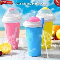 ราคา Silicone Quick-frozen Ice Cream Maker Squeeze Cup Diy Slushy Maker Cup Magic Slush Cups Milkshake B (44602336284)