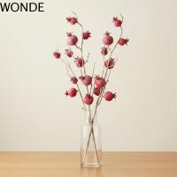 ราคา WONDE สาขาทับทิมประดิษฐ์,พลาสติกเทียมจําลองผลไม้ทับทิม, DIY แจกันบอนไซตกแต่ง Handmade บอนไซดอกไม้ปลอมที่สมจริงต้นไม้ปลอมสวนกลางแจ้ง (46206568757)
