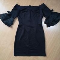 ราคา เดรสปาดไหล่ เดรสมือสอง เดรสสีดำ (2464504110)