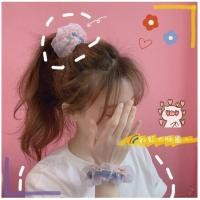ราคา โดนัดรัดผม ผ้าลายสายรุ้ง หุ้มผ้าซีทรู สินค้าน่ารักมาก (13537076251)