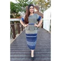 ราคา ชุดเดรส ลายไทยไซส์ใหญ่ทรงสวย ช่วยทำให้ดูเพรียว และตัวยาวขึ้น ดูหรูสง่าสุดๆ (10200385430)