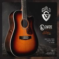 ราคา Guild D-2612CE Deluxe ATB กีตาร์โปร่งไฟฟ้า 12 สาย สเปค (Solid Sitka Spruce/Striped Ebony) พร้อมกระเป๋า (12443968717)