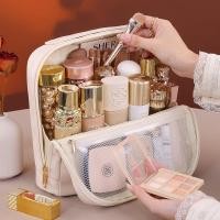 ราคา กระเป๋าเครื่องสำอางพกพาแม่เหล็ก ขนาดใหญ่ มีพาร์ทิชั่น organizer และถุงแป้ง (43674652120)