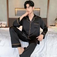 ราคา M-3XL 2025 ชุดนอนผ้าไหมซาตินแขนยาวผู้ชาย นุ่ม โปร่ง NG2213- Duong Fashion (28887023908)