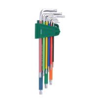 ราคา SATA 09702CH ประแจ หกเหลี่ยม ตัวแอล ขาว ยาว กันลื่น หัวTorx ท็อค ประแจดาว ประแจ6แฉก มีรู 9 ตัวชุด T10-T50 สีรุ้ง (40812588290)