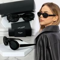 ราคา < Eyewear By Mr.B > - แว่นกันแดด Saint Laurent ทรงกลมรี ของแท้ พร้อมอุปกรณ์ครบ (25686911735)