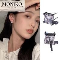 ราคา MONIKO ต่างหูเงิน 925 ต่างหูเพชรทรงเหลี่ยม4 mm. - 8 mm CZ ต่างหูเพชร ไม่ระคายเคือง (23612105643)
