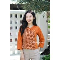 ราคา เสื้อทำงานลายขอ สีส้มอิฐ ผ้าฝ้าย (42513934501)