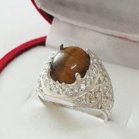 ราคา แหวนพลอยตาเสือเงินแท้925 (22244545665)