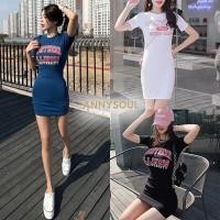 ราคา รัดรูปกระโปรงสั้น มินิเดรสแขนสั้นคอกลม ชุดเดรสกระโปรงสั้นคอกลม ชุดเดรสรัดรูปพร้อมส่ง (20213045816)