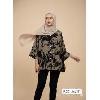 ราคา BLOUSE BAGGY BERCORAK P251/TOP BLOUSE PRINTED FREE SIZE/BLOUSE BATWING MUSLIMAH ปุ่มเต็ม (49706253768)