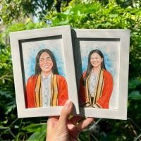 ราคา รับวาดภาพสีน้ำ ภาพเหมือน ภาพสัตว์เลี้ยง ขนาด A6 พร้อมกรอบรูป ของขวัญรับปริญญา ของขวัญวันเกิด (48804896265)