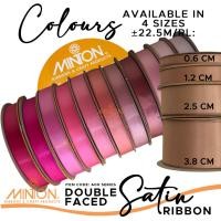 ราคา SG Minton ริบบิ้นผ้าซาตินสองหน้า - สีชมพู 0.6 ซม., 1.2 ซม., 2.5 ซม., 3.8 ซม.(W), 22.5 ม. (L) งานแต่งงานดอกไม้ (51902413360)