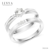 ราคา Lenya Jewelry แหวนคู่ ประดับ SWAROVSKI ZIRCONIA ดีไซน์สุดคลาสสิค บนตัวเรือนเงินแท้ชุบทองคำขาว (28516758999)