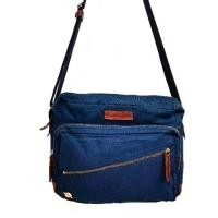 ราคา Acoustic World กระเป๋าหนังแท้ สะพายครอสบอดี้ กระเป๋ามือสอง กระเป๋าสีกรม men navy blue saddle bag yonvintage (25752190838)