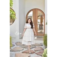 ราคา LK แม็กซี่เดรสลูกไม้ฝรั่งเศส เดรสสาวอวบ อ้วน Bigsize Oversize Plussize ชุดออกงาน (22749840271)