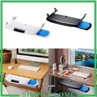 ราคา [เรียบง่าย] ถาดคีย์บอร์ดใต้โต๊ะพร้อมแท่นเมาส์หมุนได้ที่วางคีย์บอร์ดเลื่อนถาดลิ้นชักสําหรับเกมสํานักงาน (48106097402)