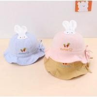 ราคา New!!หมวกบักเก็ตเด็ก Bucket กระต่าย happy หมวกรัดคาง หมวกปีกรอบเด็ก (14488204389)