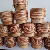 ราคา กระติบข้าวเหนียวย้อมจากเปลือกไม้ประดู่ขนาด8นิ้ว (6128223083)