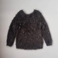 ราคา H&M เสื้อกันหนาวเด็กสีดำแขนยาวขนเทียมกากเพชรสีดำ 2-4ปี มือสอง (28815055716)