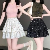 ราคา กระโปรงสั้นทรงเลเยอร์ 2 ชั้น ลายดอกไม้ (มีซับในกางเกง) เอวสม็อค ยืดได้เยอะ เนื้อผ้าชีฟอง ทรงสวย ชายระบาย (29638173015)