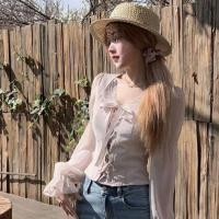 ราคา (พร้อมส่ง)รุ่น(BJ-แขนยาวโบว์ชมพู)เสื้อแขนยาว ผ้าชีฟอง สีชมพูอ่อน ดีไซน์คอเหลี่ยมแต่งลูกไม้รอบคอ เพิ่มความหวานแบบคุณหนู (41523001524)