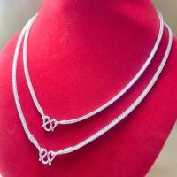 ราคา สร้อยคอสี่เสาเงิน1บาท 18-20นิ้ว ทองคำขาว พร้อมส่ง มีปลายทาง (26869455177)