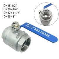 ราคา สแตนเลส BallValve SS304 2P Full Port Ball Valve 1/2 "3/4" 1-1/4" หญิงวาล์วไวนิลจับวาล์ว (43300945464)