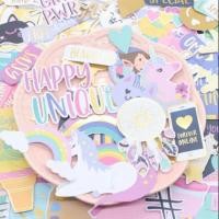 ราคา 60 ชิ้น Diecut paper unicorn ไม่มีกาวในตัว ไว้ตกแต่งplanner สแครปบุ๊ค ตกแต่งการ์ด (2390790936)