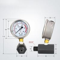 ราคา เกจวัดแรงดันสแตนเลส 0-100 MPa ทนทานต่อแรงสั่นสะเทือน/การกัดกร่อน สำหรับปั๊มไฮดรอลิก (49106502743)