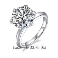 ราคา แหวนเพชรโมอีส 5กะรัต นำ้ D VVS1 Moissanite 5 ct 11.0mm เงินแท้ ทองคำขาว18K แหวนงานแต่ง ของขวัญ Jewelry (6091723997)