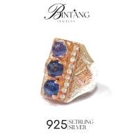 ราคา แหวนไพลิน ผู้ชาย เรือนเงินแท้92.5% ตัวพลอย1-2ct. (43175094250)