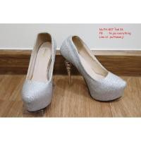 ราคา FH-807 รองเท้าออกงาน รองเท้าคัชชูกากเพชร สีเงิน ส้นสูง 6 นิ้ว ไซส์ 36 (7844334005)