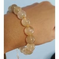 ราคา ‪✨กำไลหินนำโชคไหมทอง Goid Rutilated Quartz ขนาด 12มิล ขนาด18-19เซนติเมตร (6369027043)