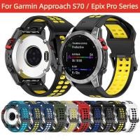 ราคา สายนาฬิกาข้อมือซิลิโคน หัวเข็มขัดคู่ 20 22 26 มม. สําหรับ Garmin Approach S70 47 มม. 42 มม. Epix Pro 51 มม. (23381537178)