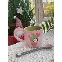 ราคา ถ้วยกาแฟ ถ้วยชาเซรามิกแฮนด์เมดทรง โตโตโร่ & โทนสีชมพูเชอร์รี่ ไร้หน้า มาพร้อมช้อนน่ารัก (27840033006)