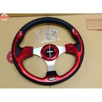 ราคา วงพวงมาลัยแต่ง momo วง12นิ้วก้านตรง สีแดง แต่งซิ่งภายในรถสวยจัด (44467449637)