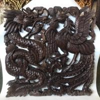 ราคา แผ่นไม้แกะสลัก ลายมังกรคู่หงส์ ขนาด 60 ซม. งานไม้ งานแกะมือ ไม้สัก ของแต่งบ้านมงคล เสริมฮวงจุ้ย (16833322460)