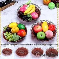 ราคา ROSEGOODS ตะกร้าเสิร์ฟทอ, 10 ขนาดสีน้ําตาลพลาสติกเลียนแบบ Vine Fruit Platter, ความแข็งทอมือร้านอาหารเสิร์ฟจอแสดงผลโต๊ะ (24746401292)